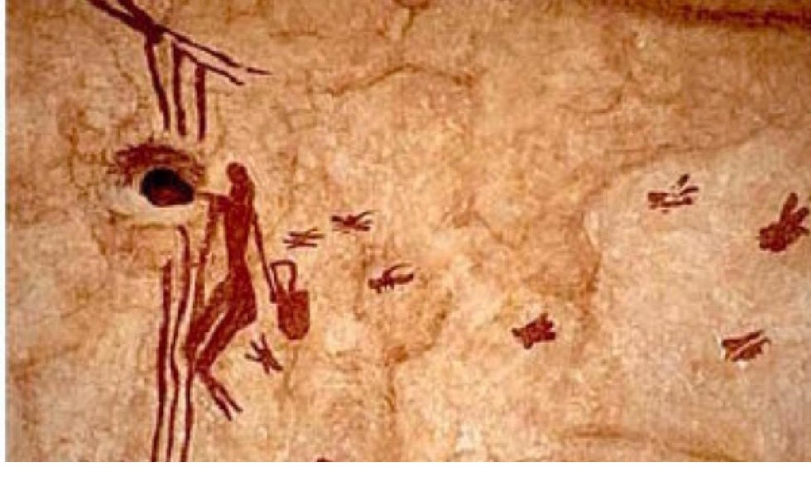 **Figura 4.11. Pintura rupestre de más de 8000 años, en la Cueva de la Araña, <br/>Valencia, España**
